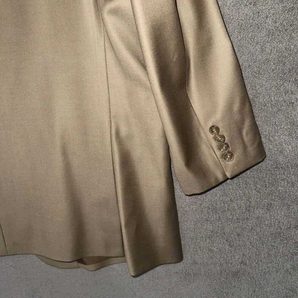 John W. Nordstrom Suit Jacket Blazer 48R Loro Piana Super 120s Wool 3-Button Tan